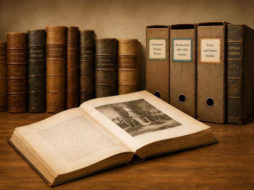 Old books and collections on a shelf
