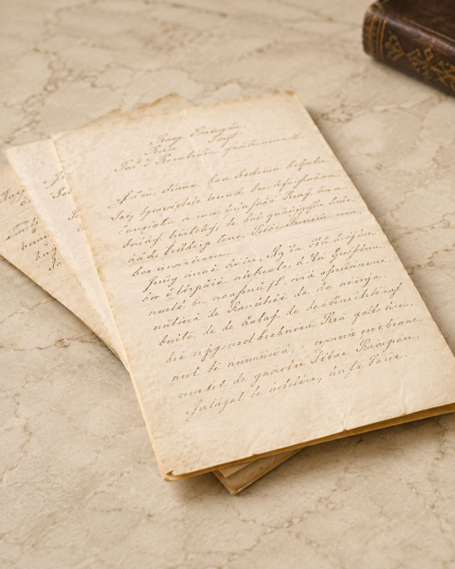 Historical handwritten letter in old cursive