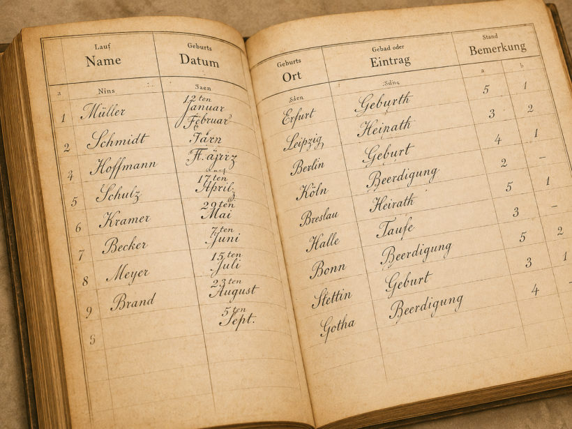 Handwritten register captured as a table